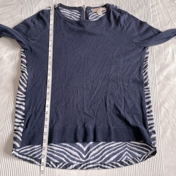 Michael Michael Kors Zebra Print Mixed Media Top Size Medium - Picture 5 of 6